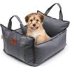 Nukdey Seggiolino Trasportino per Cani e Gatti da Auto-Cuccia per Animali Domestici Polivalente in Tessuto di Alta Qualità con Cuscino Spesso e Cintura Sicurezza (Blu Grigio)