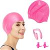 ZEACCT Silicone Cuffia, Nuoto Protezione Orecchio, Cuffia da Nuoto in Silicone, Impermeabili Nuoto Cuffia, con Uno Nuoto Clip per Naso e Un Paio Nuoto Tappi per Le Orecchie, per Bambini Adulti