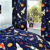 Bedlam, poliestere, cotone, blu, foderato tende