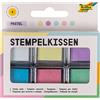 folia Set di 6 tamponi per timbri, colori assortiti, ideali decorare biglietti e altri lavori bricolage.