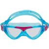 Aquasphere Vista Junior Maschera/Occhialini Da Nuoto Azzurro e Giallo, Lente Trasparente