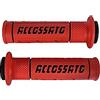 ACCOSSATO Coppia di Manopole In Gomma Bicomponente Rossa con Scritta Accossato Nera per Honda CBR 600 RR dal 2005 al 2006 (CC 600)
