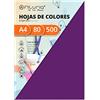 OFITURIA FAB-16973 Pack 500 Hojas Color Morado Tamaño A4 80g
