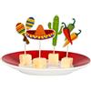 Boland 54412 - Spiedini Fiesta Mexico, 12 pezzi, lunghezza bastone in legno 9 cm, spiedini in legno per snack e antipasti, articoli per la tavola delle feste, compleanno, festa a tema, carnevale