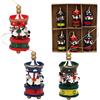 Dekohelden24 Set di 6 alberi in legno, motivo: carosello, ca. 6 cm