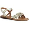 Geox D SOZY S, Sandali piatti Donna, Lt Gold, 39 EU