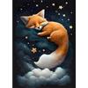 EOBROMD 5D Diamond Painting Kit Completo, Volpi Pittura Diamante FAI DA TE, Animali Diamond Painting Bambini Adulti, Cielo Stellato Strass Ricamo a Punto Croce Painting Decorazione per Casa 30x40cm