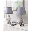 EDISHINE 2 Lampade da Comodino, Funzione di Ricarica, LED Touch Dimmerabile | 2 Porte USB, Lampada Decorativa per Camera da Letto, Soggiorno e Davanzale, Paralume in Lino, Grigio