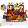CUT POPUP.COM CUTPOPUP Biglietto Auguri Compleanno, Biglietto Festa Della Mamma, Biglietti Auguri Bambini, Moglie, Mamma, Mamma, Lei, Figlia, Nipote, Nonna, Tata (HBPD with Animals) US8-BD135IT