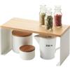 YAMAZAKI 3922 TOSCA Slim Scaffale da Cucina Impilabile, Bianco, Acciaio/Legno, 30,5 x 14 x 14,5 cm
