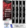 IVALITY® Portatarga senza cornice, supporto invisibile per targa auto, portatarga senza telaio, Per targhe italiane, Nero