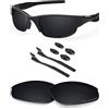 BlazerBuck Lenti di Ricambio polarizzate e Kit Calzini per Occhiali da Sole Oakley Half Jacket 2.0 OO9144, Nero - Polarizzato, 0
