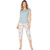 e.Femme® Pigiama da Donna Sylvia 905 in Viscosa giadete/Giungla. 52
