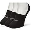 Emporio Armani 3-pack Invisibili Socks With Jacquard Eagle, Confezione Da Calzini Uomo, Nero, L-XL