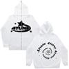 Silver Basic Donna Felpe con Cappuccio per Autunno e Primavera Y2K Sportiva Casuale Pullover Streetwear Uomo Zip Up Y2k Hip Hop Trendy Cardigan a Maniche Lunghe Felpa L,Bianco-2