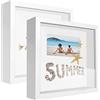 sunmeg 2Pcs Cornice 3D Profonda Cornice 25 x 25 cm Cornici per Foto per Oggetti fino a 3 cm- Cornici di Forma Quadrata da Hppendere a Parete o da Scrivania