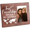 FINGERINSPIRE True Friendship Knows No Distance Cornice portafoto 10x15 cm a lunga distanza per regali dell'amicizia Cornici per amici ricordi, cornice in legno da appendere e da tavolo per la laurea