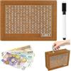 ZZRSYJ Salvadanaio Legno con Contatore, Riutilizzabile con Obiettivo di Risparmio e Numeri da Spuntare, per Bambini
