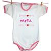 Zigozago Body Made in Italy a Manica Corta Fatto a Mano in Cotone con Scritta Innamorata pazza della mamma - Taglia 9-12 Mesi (74-80 cm), Colore Rosa