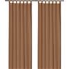 heimtexland® tenda decorativa, con passanti e nastro arricciato, tinta unita, color marrone nocciola, 245 x 140 cm (altezza x larghezza), oscurante ma lascia passare la luce, colore marrone chiaro naturale opaco, con bella caduta leggera, tessuto Ökotex …