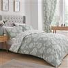 Dreams & Drapes Design - Set copripiumino con crisantemo, facile da pulire, per letto matrimoniale, colore: verde