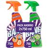 Cillit Bang potente detergente spray anticalcare e sgrassante, confezione da 2 x 750 ml