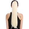 WIG ME UP - YZF-1094S-613 Toupet Coda di cavallo Fermacapelli a pettine e Fascette 63 cm Lisci Biondo chiaro Biondo molto chiaro