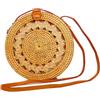 Pro@Home43® Borsa Mare in Rattan e Paglia Rotonda da Donna con Tracolla - Artigianale da Bali, Stile Boho Chic