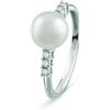 Bliss Anello Rugiada in oro bianco, perle e diamanti 0.03 ct