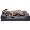 FurHaven Large Orthopedic Dog Bed Quilted Sofa-Style w/Removable Washable Cover - Iron Gray, Large