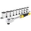 STANLEY set cricchetto 1/2 con chiavi a bussola 10 pz