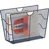 Relaxdays Portariviste, Organizer Porta Giornali in Metallo, Stand da Terra, Design a Griglia, 27x39,5x17cm, Antracite, Acciaio, 27 x 39.5 x 17 cm