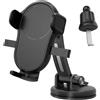 JOEAIS Supporto per Telefono Da Auto, Girevole a 360°, Set Di 3 (supporto+ventosa+clip), per Cruscotto, Parabrezza, Bocchetta Di Ventilazione, Compatibile Con Tutti Gli Smartphone Da 4,7-6,7