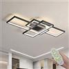 ASDMD Plafoniera LED Soffitto, Lampada da Soffitto LED 3000K-6000K Plafoniera Soggiorno Moderna, Rettangolare Luce a soffitto da per Camera da Letto (140CM, Black)