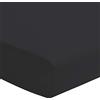 HOME LINGE PASSION, Lenzuolo con angoli, 160 x 200 cm, 100% cotone, 57 fili, colore: Nero