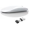 Uiosmuph G11 Mouse Wireless Ricaricabile, Mouse Senza Fili Silenzioso, 2,4 GHz con Ricevitore di Tipo C e USB per Laptop/PC/Mac/Chromebook,bianco