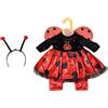 Zapf Creation Dolly Moda, Puppenkleidung, Puppenkostüm, Outfit Marienkäfer 43cm, Marienkäfer Kostüm für Puppen bestehend aus Kleid mit Flügeln, Hose, Haarreif und Kleiderbügel, 871492, Zapf Creation