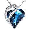 Leafael San Valentino Collana Donna Cuore con Pietra di Nascita, Ciondolo Cristallo Birthstone, Catena con Pendente Elegante, Confezione Regalo Inclusa