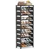 sunvito Scarpiera a 10 ripiani, alta e stretta, robusta, impilabile, per riporre scarpe, può contenere 20-25 paia di scarpiera verticale per armadi, ingresso, colore nero