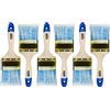 HARDY WORKING TOOLS - Set di 6 Pennelli Piatto 75 mm Serie 42, Pennello per Impregnante su Legno e Vernice per Metallo - Setole Sintetiche Chiare di Alta Qualità