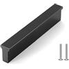 Drenky Maniglie per Mobili, Moderni Nero Opaco Maniglie Cassetti Armadio da Cucina in Alluminio Distanza Fori 128 mm Maniglie Cassetti con Viti, 2 pezzi