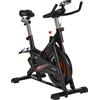 HOMCOM Cyclette da Camera per Allenamento in Acciaio Nero con Supporto per Cellulare, Monitor LCD, Manubrio e Resistenza Regolabile, Volano 10kg|Aosom