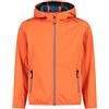 CMP - Giacca in light softshell da bambini con cappuccio fisso, Campari, 140