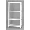 Grima Scaffale in metallo bianco ad incastro con 4 ripiani, 75x30x145 cm -grima