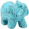 Ftvogue Elefante in Pietra Naturale, Giada Naturale, Elefante Portafortuna Soprammobile, 3,8 CM, 02