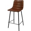 Urban living Brooklyn - Sgabello da bar, effetto pelle, 44 x 47 x 66/95 cm, colore: Cannella