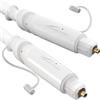 KabelDirekt - Cavo TOSLINK, cavo audio ottico con perdita di segnale dello 0% e cappuccio protettivo - 12,5 m - Fibra ottica (S/PDIF, soundbar/amplificatore, XBO/PS, bianco)