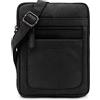 LEABAGS Borsa a Tracolla in Pelle per Uomo e Donna | Borsello Messenger con Tracolla | Borsa da Lavoro e Trasporto | Borsa a Mano | Vera Pelle | Natura Nera