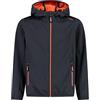 CMP - Giacca in light softshell da bambini con cappuccio fisso, Antracite, 110