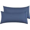 Poligino Federe Cuscini Letto Matrimoniale 50x90 cm,Coppia Federe in Microfibra Chiusura a Busta - Blu